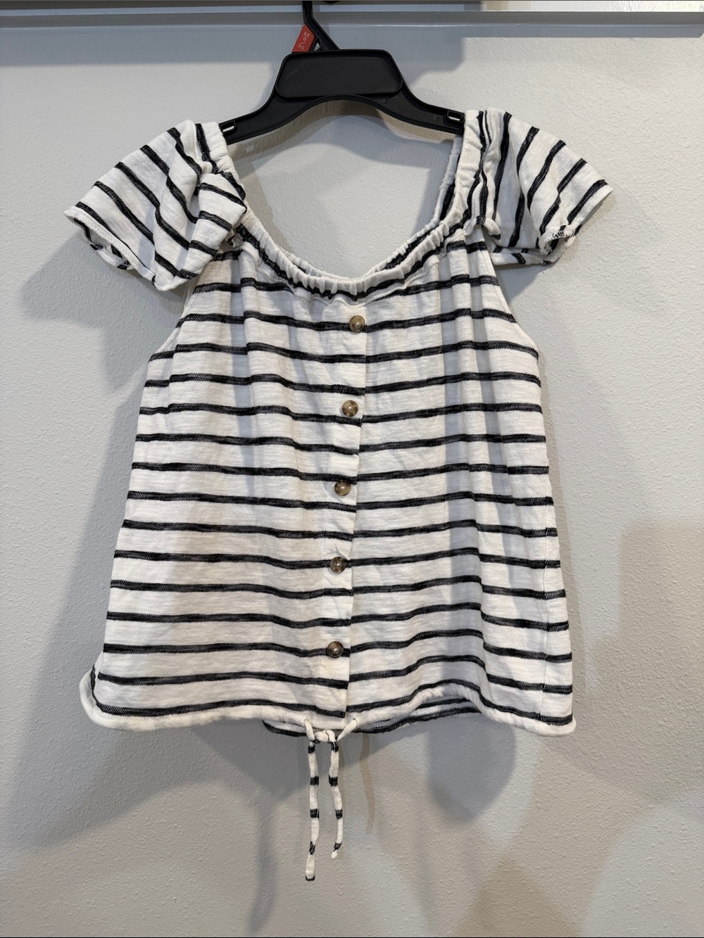 a.n.a Striped Cap Sleeve Top (Size: L)